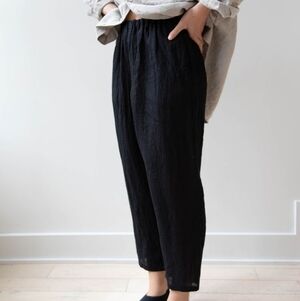 Apuntob Cotton corduroy Tapered Pant Grey Small Italy Lagenlook Luxury